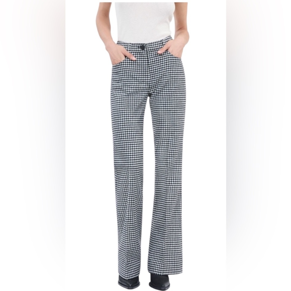 NWT The Kooples Monochrome Checkered Flare Pants